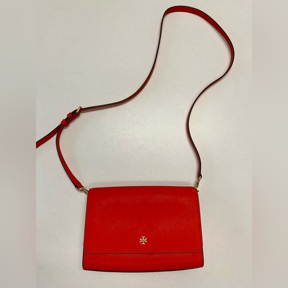 Tory Burch red burnt orange crossbody bag
